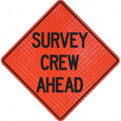 PRO-SAFE - "Survey Crew Ahead," 36" Wide x 36" High Vinyl Traffic Control Sign - USA Tool & Supply