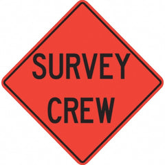 PRO-SAFE - "Survey Crew," 48" Wide x 48" High Vinyl Traffic Control Sign - USA Tool & Supply