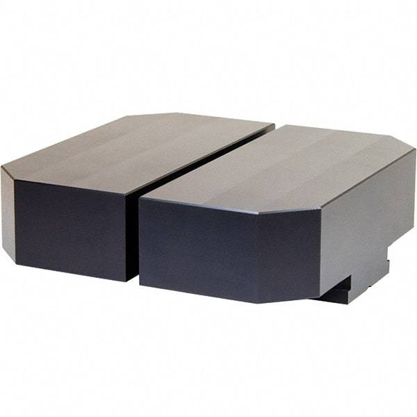 Air Vise Workholding - 6" Wide x 15/16" High x 2-7/8" Thick, Flat/No Step Vise Jaw - Soft, Aluminum, Fixed Jaw, Compatible with AV-T-4 Vises - USA Tool & Supply
