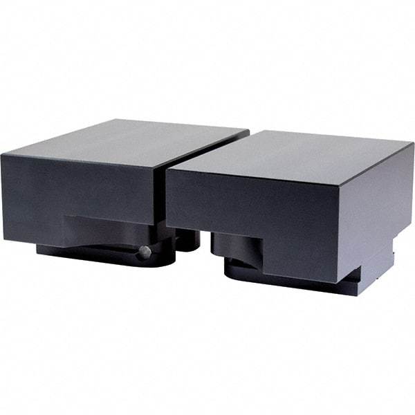 Air Vise Workholding - 4" Wide x 15/16" High x 2-7/8" Thick, Flat/No Step Vise Jaw - Soft, Aluminum, Fixed Jaw, Compatible with AV-T-4 Vises - USA Tool & Supply