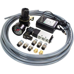 Air Vise Workholding - 15 Piece Vise Electric Operation Kit - Steel, Brass, Plastic - USA Tool & Supply