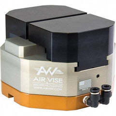 Air Vise Workholding - 4" Jaw Width, 15/16" Throat Depth, Air Precision Self Centering Vise - 200 Max Operating psi - USA Tool & Supply