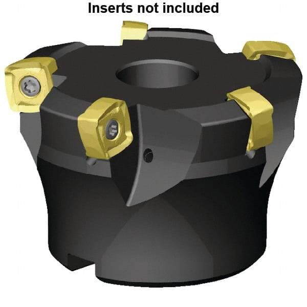 Kennametal - 6 Inserts, 4" Cutter Diam, 0.098" Max Depth of Cut, Indexable High-Feed Face Mill - 1-1/4" Arbor Hole Diam, 50mm High, 7793VXO12 Toolholder, XO..1205.. Inserts, Series 7793 - USA Tool & Supply