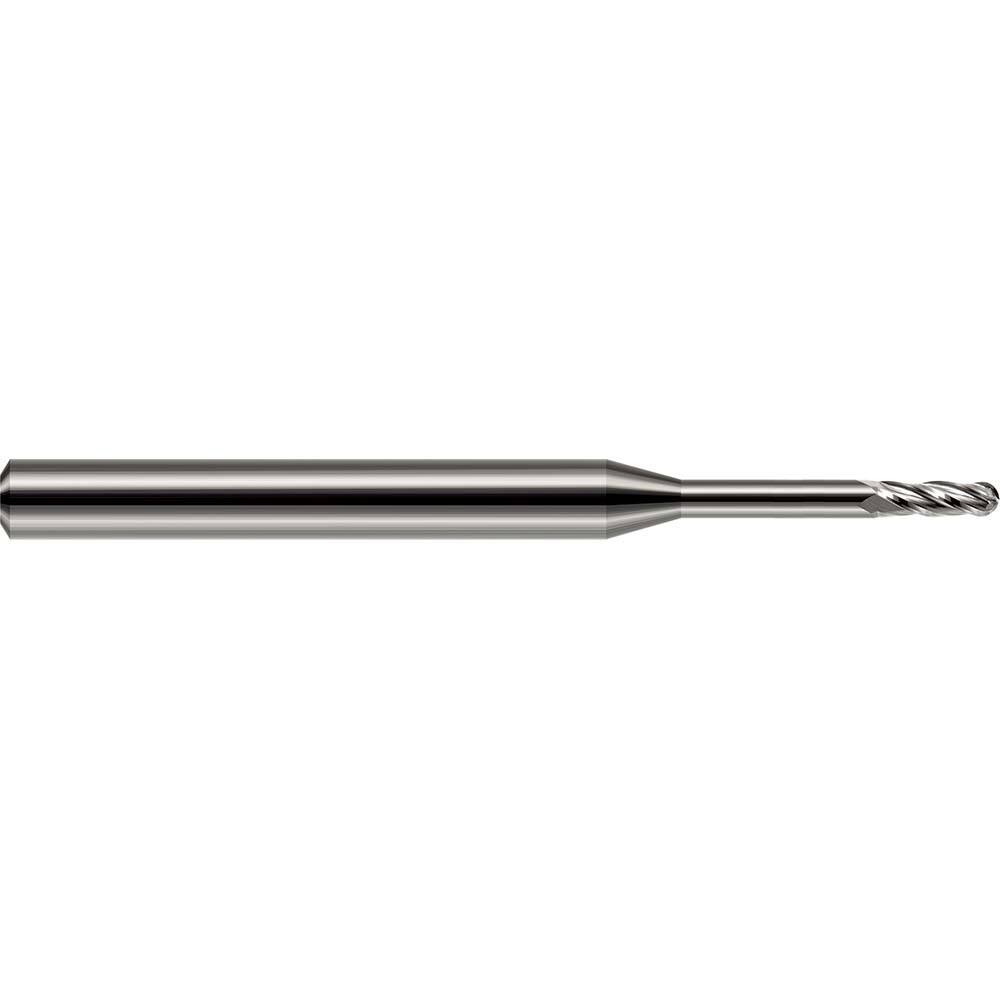 Harvey Tool - 0.01" Diam, 0.03" LOC, 2 Flute Solid Carbide Ball End Mill - Exact Industrial Supply