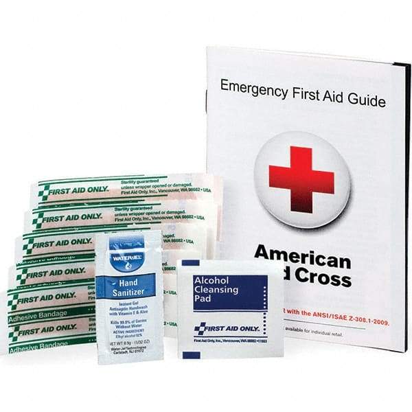 PRO-SAFE - 20 Piece, 1 Person, Guide Pack First Aid Kit - 1/8" Wide x 5-1/4" Deep x 7" High, Bag - USA Tool & Supply