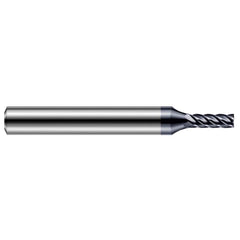 Corner Radius End Mill: 1/8″ Dia, 5/8″ LOC, 0.01″ Radius, 5 Flutes, Solid Carbide 2-1/2″ OAL, 1/4″ Shank Dia, 37 ° Helix, AlTiN Nano Coated, Corner Radius End, Centercutting