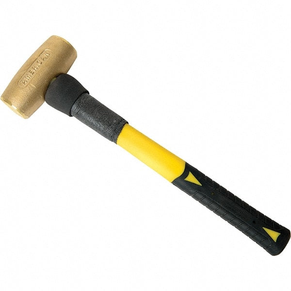 American Hammer - 3-1/2 Lb Brass Nonsparking Hammer - Exact Industrial Supply