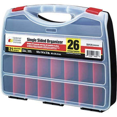 Quantum Storage - 14" Wide x 3" High x 18" Deep, Small Parts Organizer - Adjustable Compartments - USA Tool & Supply