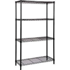 Quantum Storage - 4 Shelf Wire Shelving - Starter Unit - 12" Wide x 36" Deep x 74" High, - USA Tool & Supply