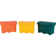 UltraTech - 15 Cu Ft, 350 Lb Load Capacity Safety Orange Polyethylene Tote Container - 48" Long x 31" Wide x 41.8" High, Lid Included - USA Tool & Supply