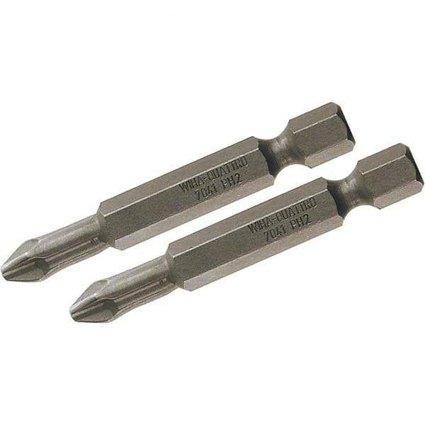 Wiha - #0 Power Bit - 1/4" Drive, 2" OAL - USA Tool & Supply