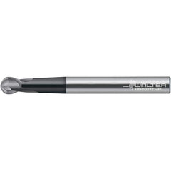 Walter-Prototyp - 8mm Diam, 9mm LOC, 2 Flute Solid Carbide Ball End Mill - TiAlN Finish, 100mm OAL, 8mm Shank Diam - USA Tool & Supply