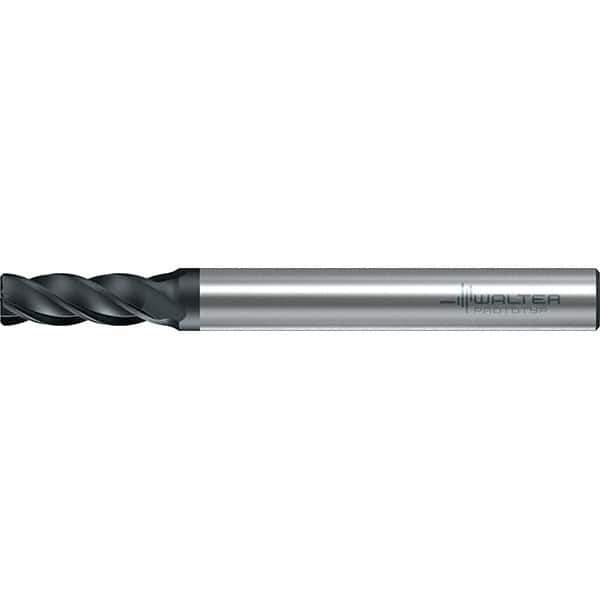 Walter-Prototyp - 5mm, 13mm LOC, 6mm Shank Diam, 57mm OAL, 4 Flute, Solid Carbide Square End Mill - TiAlN Finish, 38° Helix, Right Hand Cut, Right Hand Flute, Series MC251-A-4-B - USA Tool & Supply