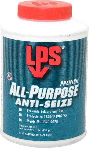 LPS - 1 Lb Can General Purpose Anti-Seize Lubricant - Molybdenum Disulfide, -65 to 1,800°F, Blue/Gray, Water Resistant - USA Tool & Supply