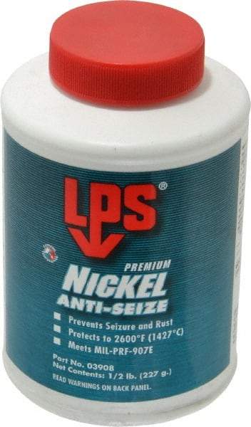 LPS - 0.5 Lb Can Extreme Temperature Anti-Seize Lubricant - Nickel, -65 to 2,600°F, Silver Gray, Water Resistant - USA Tool & Supply