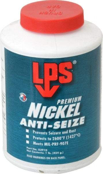 LPS - 1 Lb Can Extreme Temperature Anti-Seize Lubricant - Nickel, -65 to 2,600°F, Silver Gray, Water Resistant - USA Tool & Supply