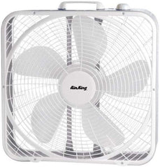 Air King - 20" Blade, 1/25 hp, 2,220/1,920/1,530 CFM, Fixed Box Fan - 1 Amp Rating, 110 Volts, 3 Speed, 955 RPM - USA Tool & Supply