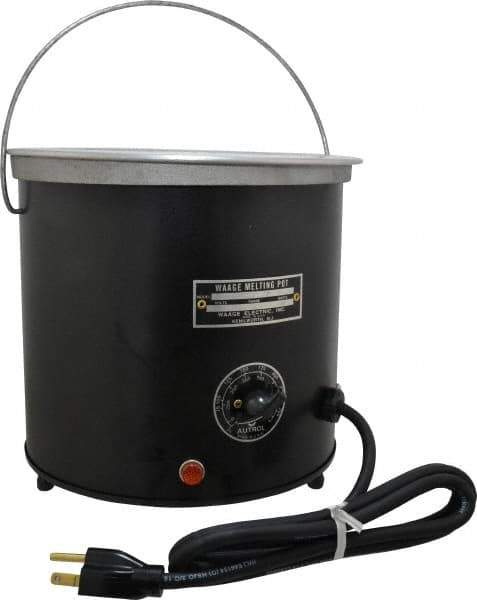 WAAGE - 1 Gal, 5-1/2" Deep, 150 to 450°F, Dip Coat Pot - 8" ID, 115 Volts, 1000 Watts - USA Tool & Supply