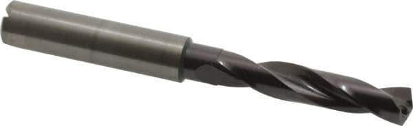 Guhring - 8.1mm 140° Spiral Flute Solid Carbide Screw Machine Drill Bit - FIREX Finish, Right Hand Cut, 47mm Flute Length, 89mm OAL, SU Point, Straight Shank, Through Coolant - USA Tool & Supply