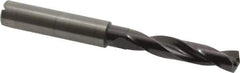 Guhring - 8.1mm 140° Spiral Flute Solid Carbide Screw Machine Drill Bit - FIREX Finish, Right Hand Cut, 47mm Flute Length, 89mm OAL, SU Point, Straight Shank, Through Coolant - USA Tool & Supply