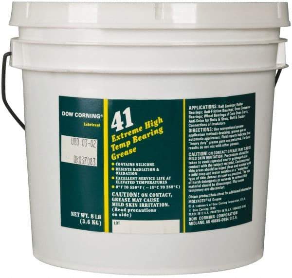 Dow Corning - 8 Lb Can Lithium High Temperature Grease - Black, High Temperature, 550°F Max Temp, NLGIG 2, - USA Tool & Supply