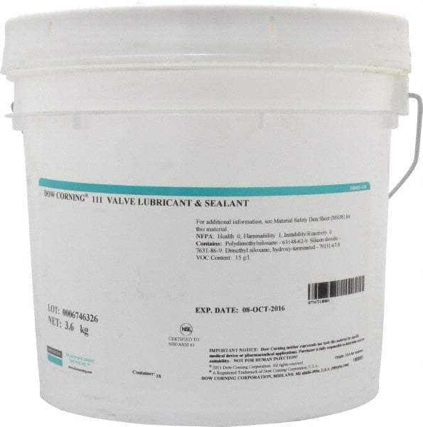 Dow Corning - 8 Lb Can Silicone/Moly Lubricant - White/Light Gray, -40°F to 392°F, Food Grade - USA Tool & Supply