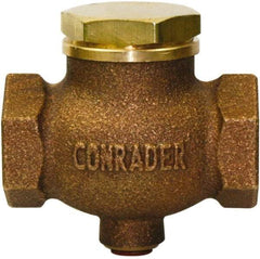 Conrader - 1-1/4" Bronze Check Valve - Inline, FNPT x FNPT - USA Tool & Supply