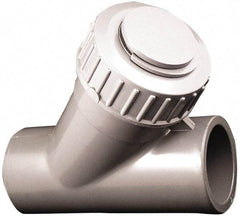 Simtech - 1/2" Pipe, Socket Ends, PVC Y-Strainer - 150 psi Pressure Rating - USA Tool & Supply