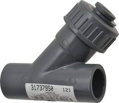 Simtech - 3/4" Pipe, Socket Ends, PVC Y-Strainer - 150 psi Pressure Rating - USA Tool & Supply