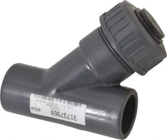 Simtech - 1" Pipe, Socket Ends, PVC Y-Strainer - 150 psi Pressure Rating - USA Tool & Supply
