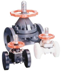 Simtech - 3/4" Pipe, 150 Max psi, Diaphragm Valve - Flanged End Connection, PVC, EPDM Seal - USA Tool & Supply