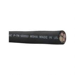 Made in USA - 250', 8/4 Gauge/Conductors, Black, Green, Red & White Indoor & Outdoor Replacement Cord - 0 Receptacles, 35 Amps, 600 Volts, UL SOOW - USA Tool & Supply