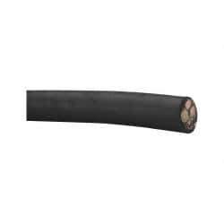 Made in USA - 250', 4/4 Gauge/Conductors, Black, Green, Red & White Indoor & Outdoor Replacement Cord - 0 Receptacles, 60 Amps, 600 Volts, UL SOOW - USA Tool & Supply