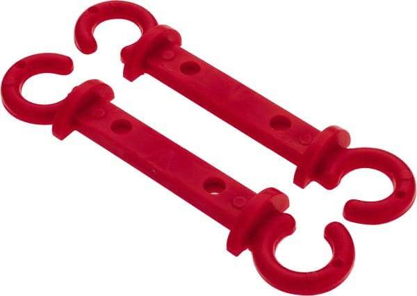 PRO-SAFE - 1/4" High x 1" Long x 2" Wide Barrier Connecting Link - Celcon, Celcon Finish, Red, Use with Plastic Chain - USA Tool & Supply