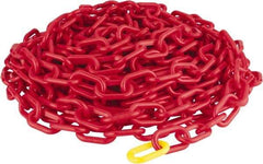 PRO-SAFE - 50' Long x 2" Wide Plastic Heavy-Duty Chain - Red - USA Tool & Supply