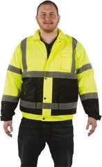 Utility Pro Wear - Size 3XL Cold Weather & High Visibility Jacket - Yellow, Polyester & Teflon, Zipper, Snaps Closure - USA Tool & Supply