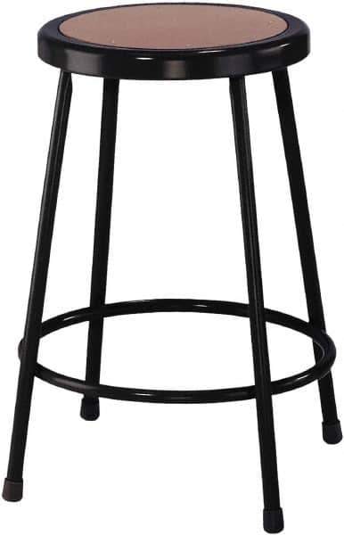 NPS - 24 Inch High, Stationary Fixed Height Stool - 14 Inch Deep x 14 Inch Wide, Hardboard Seat, Black - USA Tool & Supply