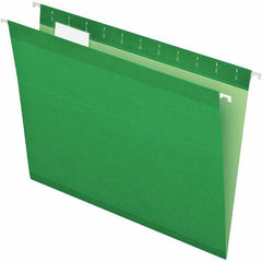Pendaflex - 8-1/2 x 11", Letter Size, Bright Green, Hanging File Folder - 11 Point Stock, 1/5 Tab Cut Location - USA Tool & Supply