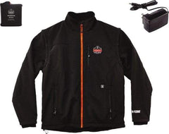 Ergodyne - Size 3XL Heated & Cold Weather Jacket - Black, Polyester, Zipper Closure, 50 to 54" Chest - USA Tool & Supply