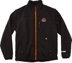 Ergodyne - Size 2XL Heated & Cold Weather Jacket - Black, Polyester, Zipper Closure, 46 to 50" Chest - USA Tool & Supply