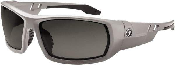 Ergodyne - Smoke Lenses, Framed Safety Glasses - Uncoated Lenses, Size Universal, Wrap Around - USA Tool & Supply