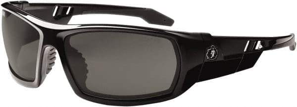 Ergodyne - Smoke Lenses, Framed Safety Glasses - Uncoated Lenses, Size Universal, Wrap Around - USA Tool & Supply