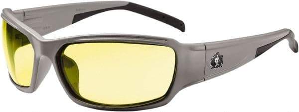 Ergodyne - Yellow Lenses, Framed Safety Glasses - Uncoated Lenses, Size Universal, Wrap Around - USA Tool & Supply