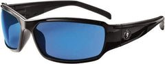 Ergodyne - Blue Lenses, Framed Safety Glasses - Uncoated Lenses, Size Universal, Wrap Around - USA Tool & Supply