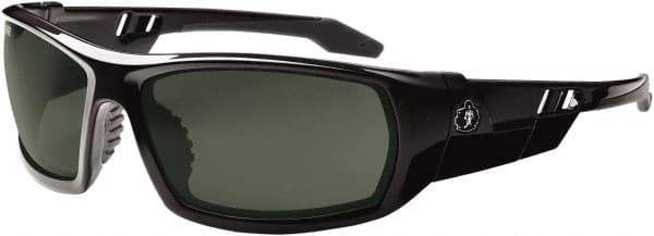 Ergodyne - Green Lenses, Framed Polarized Glasses - Uncoated Lenses, Size Universal, Wrap Around - USA Tool & Supply