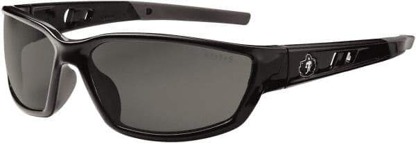 Ergodyne - Smoke Lenses, Framed Safety Glasses - Uncoated Lenses, Size Universal, Wrap Around - USA Tool & Supply