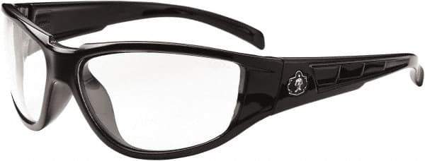 Ergodyne - Clear Lenses, Framed Safety Glasses - Uncoated Lenses, Size Universal, Wrap Around - USA Tool & Supply