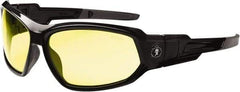 Ergodyne - Yellow Lenses, Framed Safety Glasses - Uncoated Lenses, Size Universal, Wrap Around - USA Tool & Supply