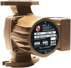 Bell & Gossett - 0.068 hp, 1 Phase, Bronze Housing, Noryl Impeller, Inline Circulator Pump - 115/230V Volt, 60 Hz Hz, 125 Max psi, 120V Motor - USA Tool & Supply