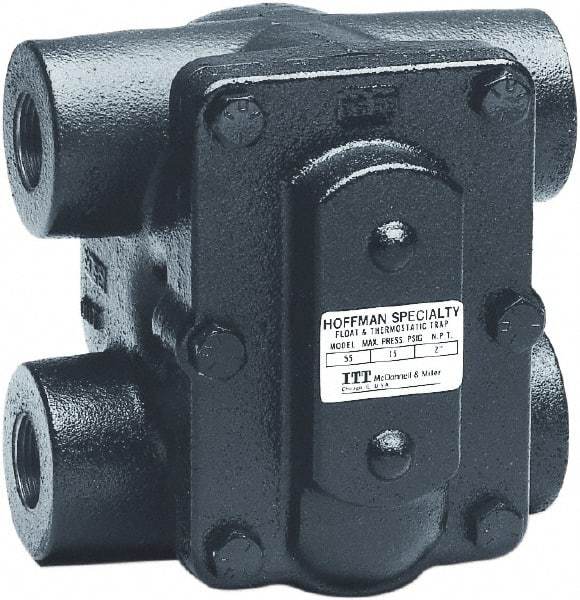 Hoffman Speciality - 4 Port, 1" Pipe, Stainless Steel Float & Thermostatic Steam Trap - 75 Max psi - USA Tool & Supply